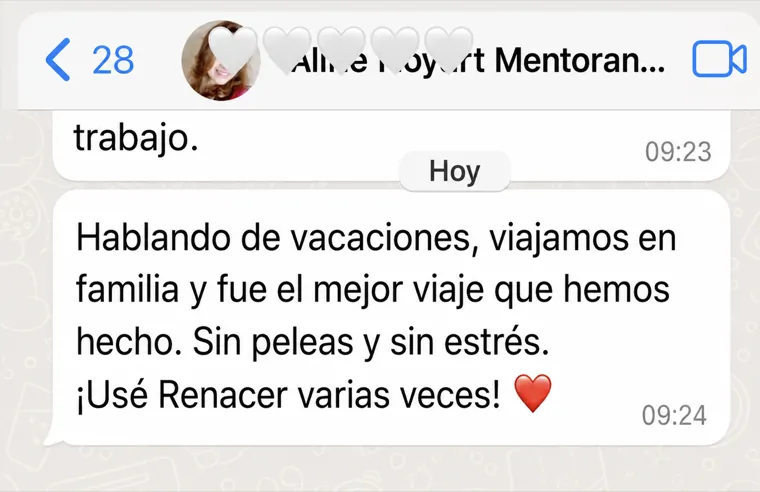 Mensaje: «Viajamos en familia y fue el mejor viaje que hemos hecho. Sin peleas y sin estrés»